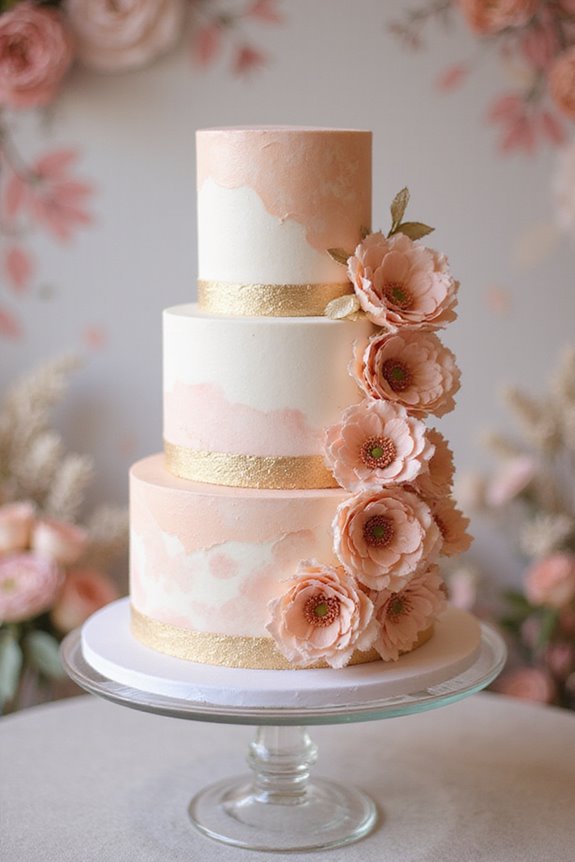 artistic rose gold cake