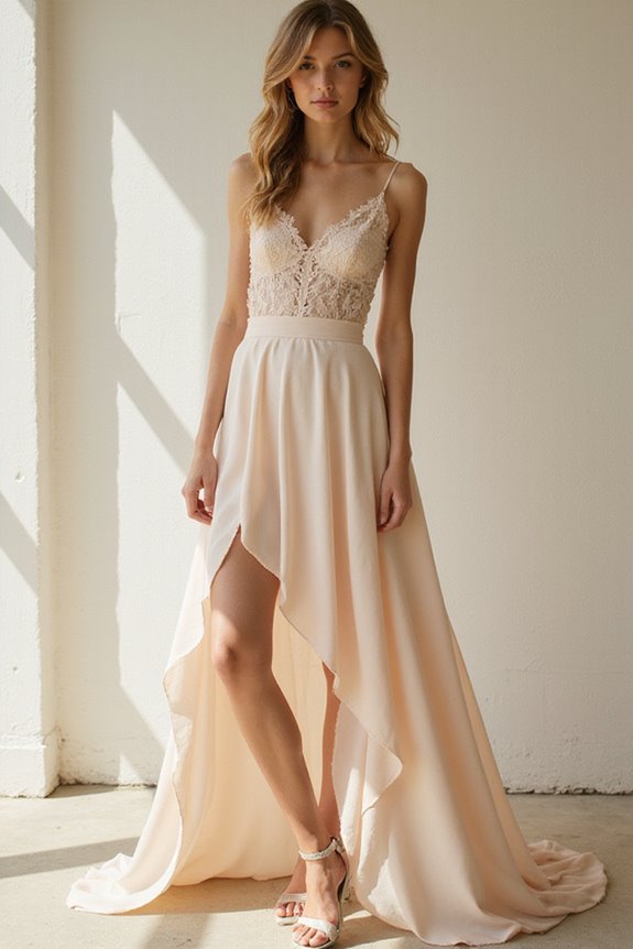 asymmetrical wedding guest dresses