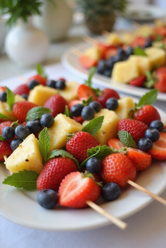 colorful customizable fruit skewers