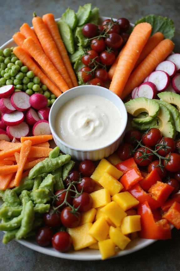 colorful veggie platter display