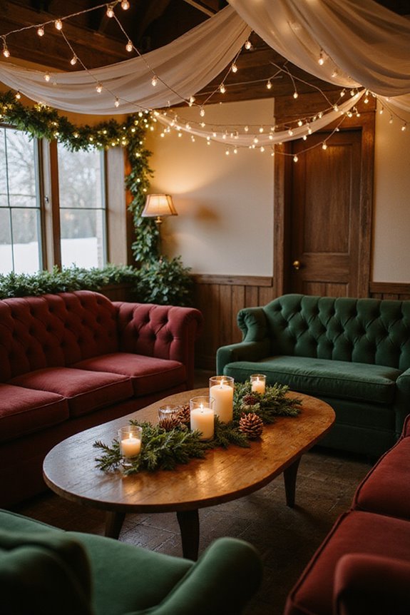 cozy seating and warm lighting