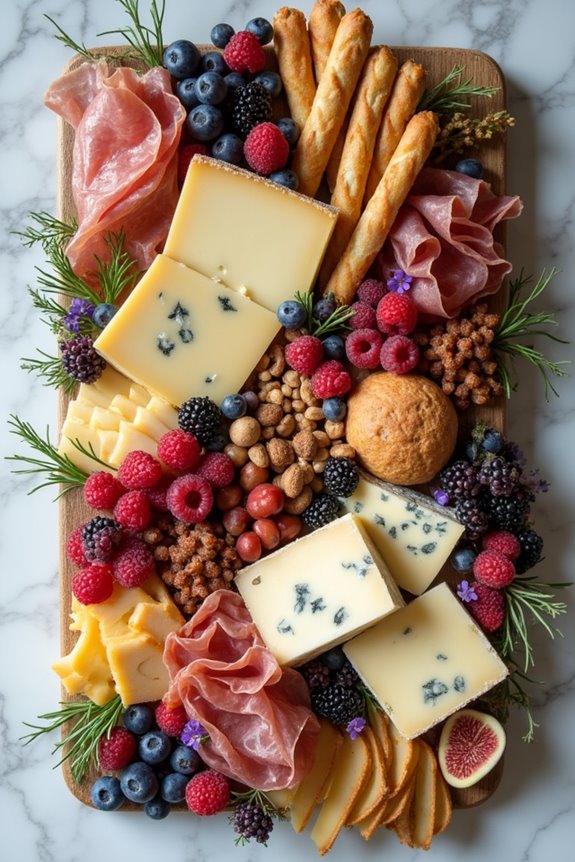 elegant cheese and meats