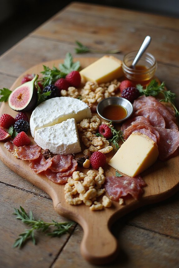 elegant cheese and meats