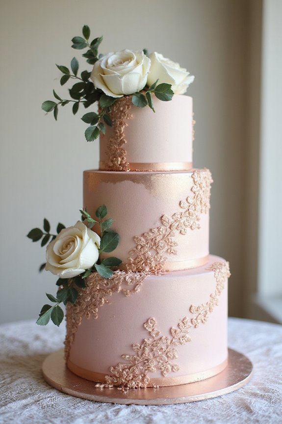 elegant rose gold cake