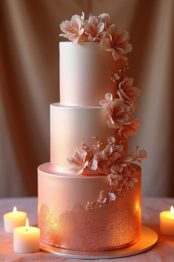 elegant rose gold cake