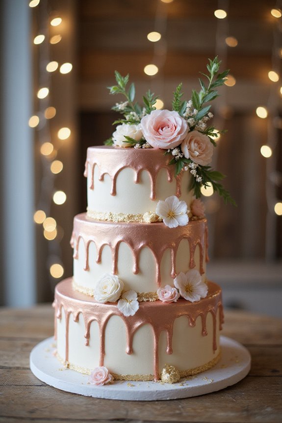 elegant rose gold cake