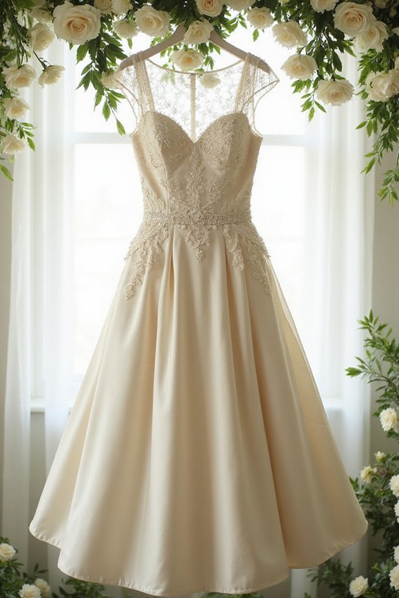 elegant silk tea length dress