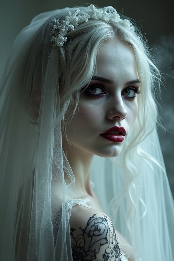 elegant undead bridal look