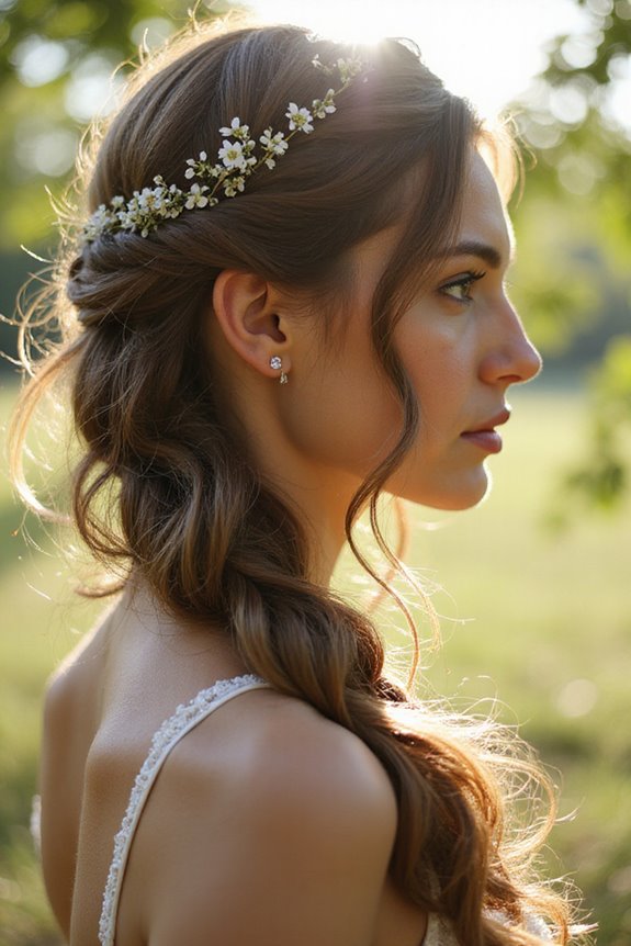 enchanting cascading bridal hairstyle