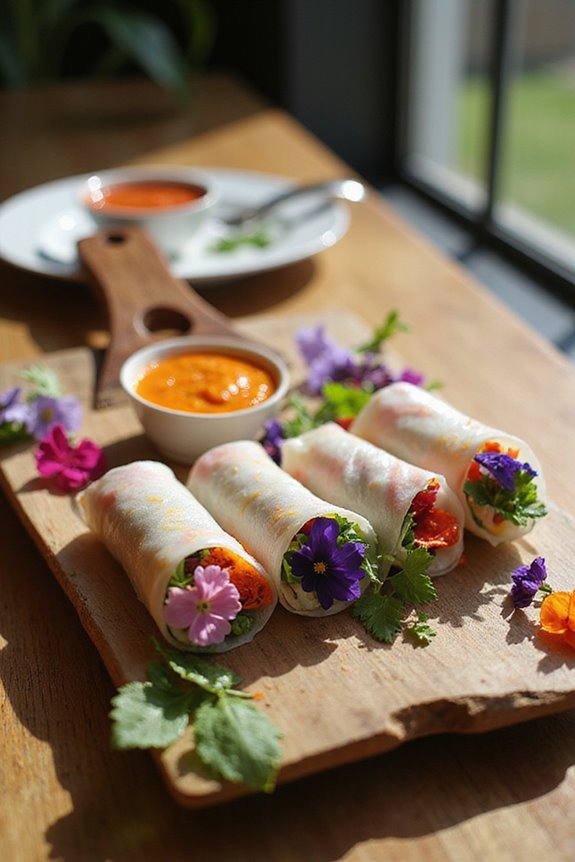 floral infused spring rolls recipe