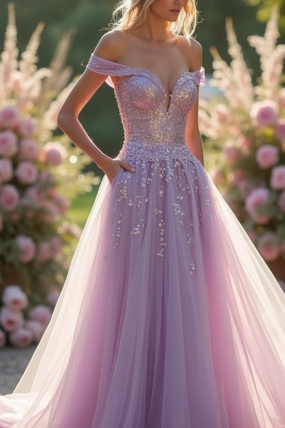 glamorous lavender sequin dresses