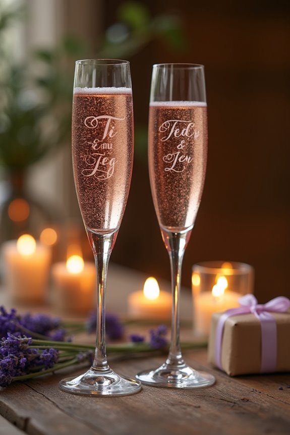 personalized engraved champagne flutes