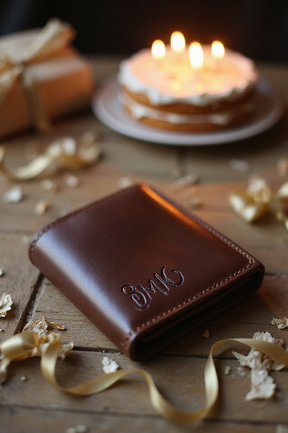 personalized leather wallet gift