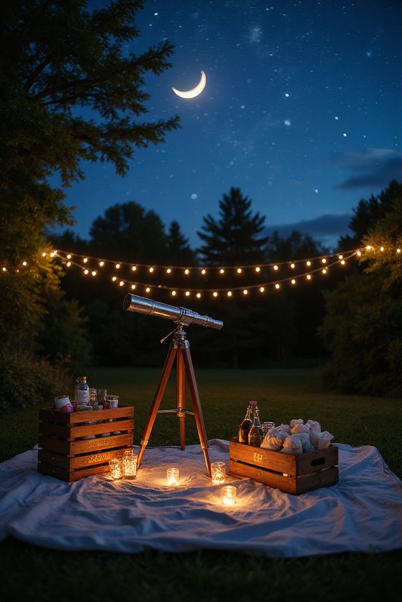 romantic backyard stargazing setup