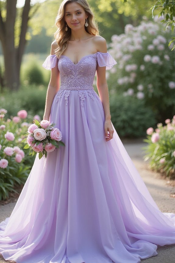 romantic off the shoulder elegance