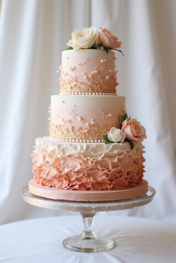 romantic rose gold cake