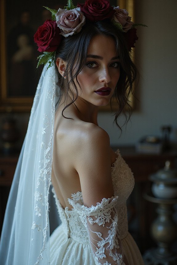 romantic undead wedding look