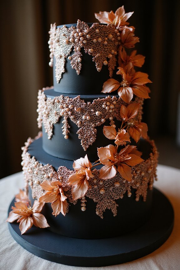 rose gold and black elegance