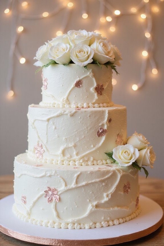 rose gold buttercream swirls