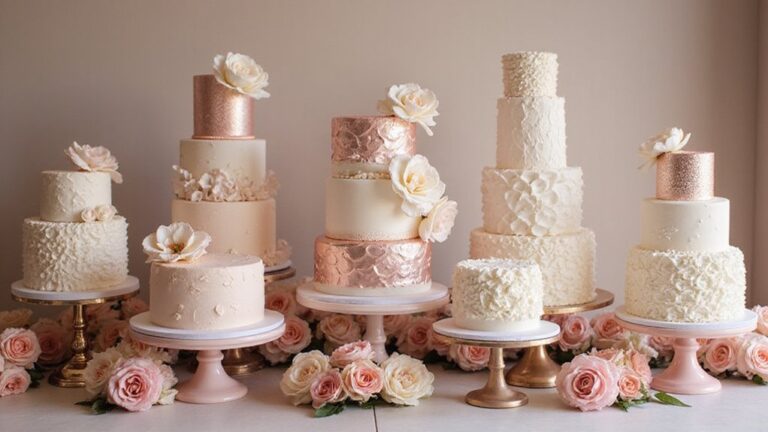 rose gold wedding cakes