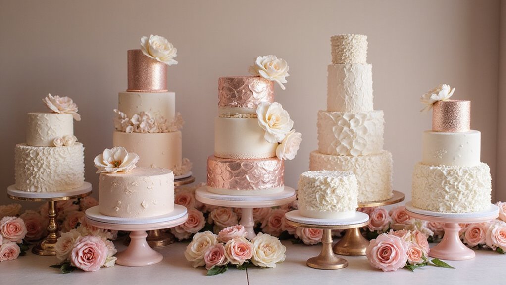 rose gold wedding cakes