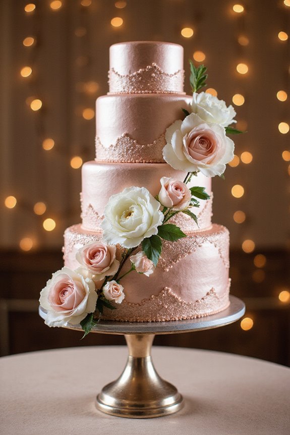 rose gold wedding centerpiece