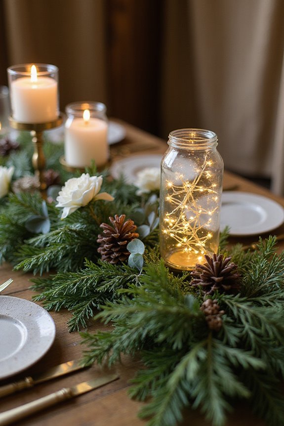 rustic evergreen wedding decor