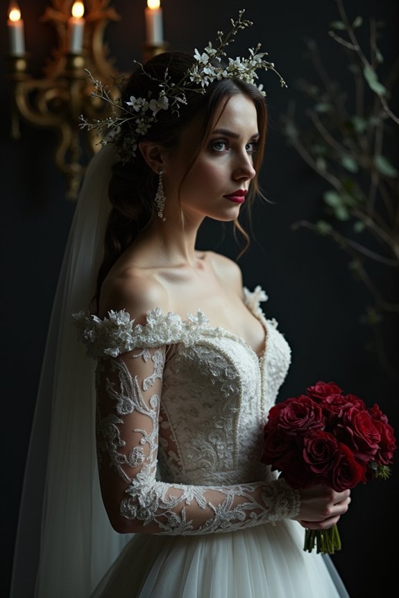 spooky floral wedding accents