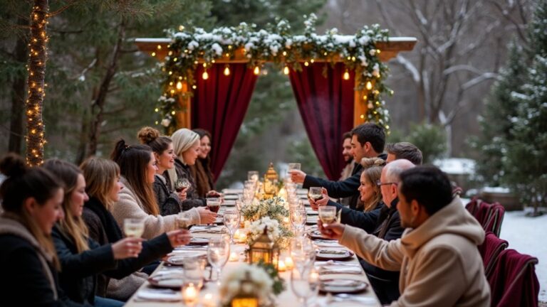 winter wedding backyard magic